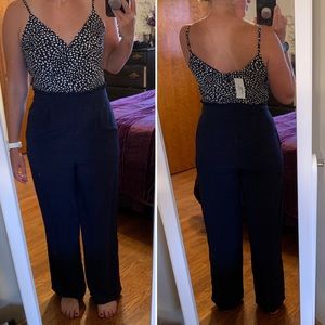 Entro navy and white jumpsuit